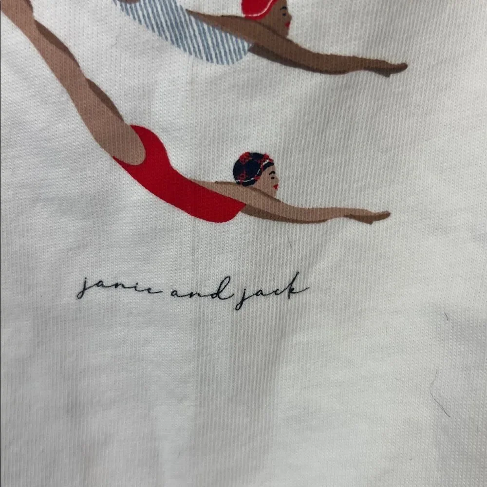 Janie and Jack White embroidered Dive Right In Tee size 12-18 months NWT